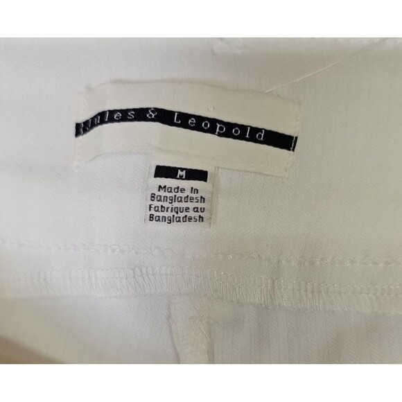 Jules Leopold Straight Leg Slacks pull On Ankle Length White Medium NWT - Picture 5 of 8